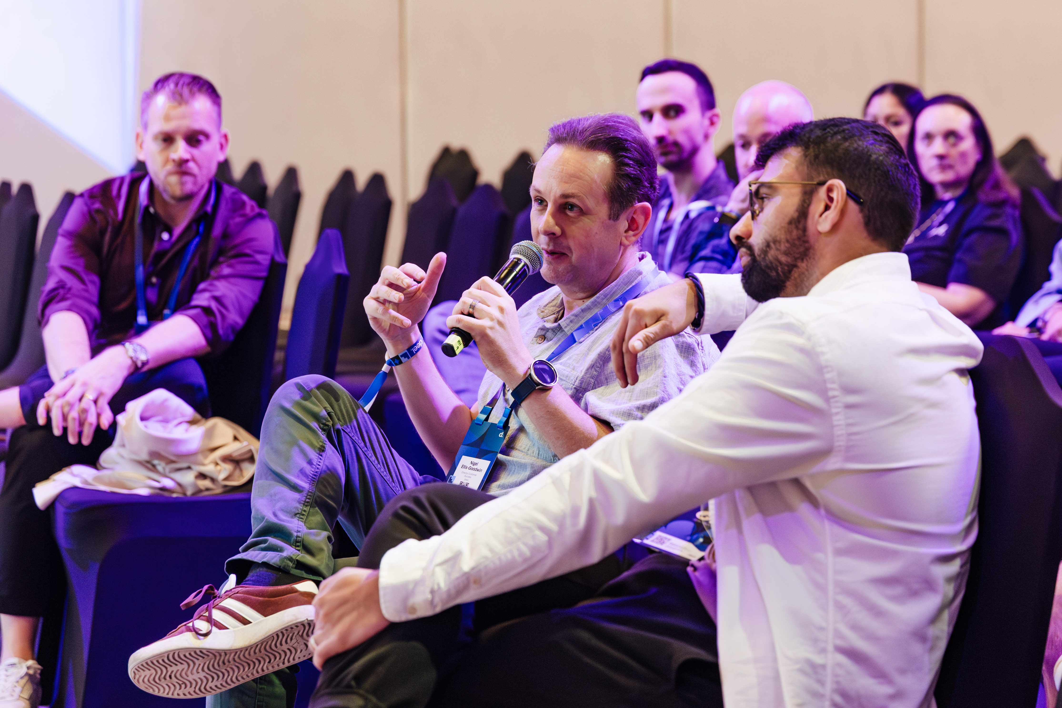 Nigel speaking on a panel